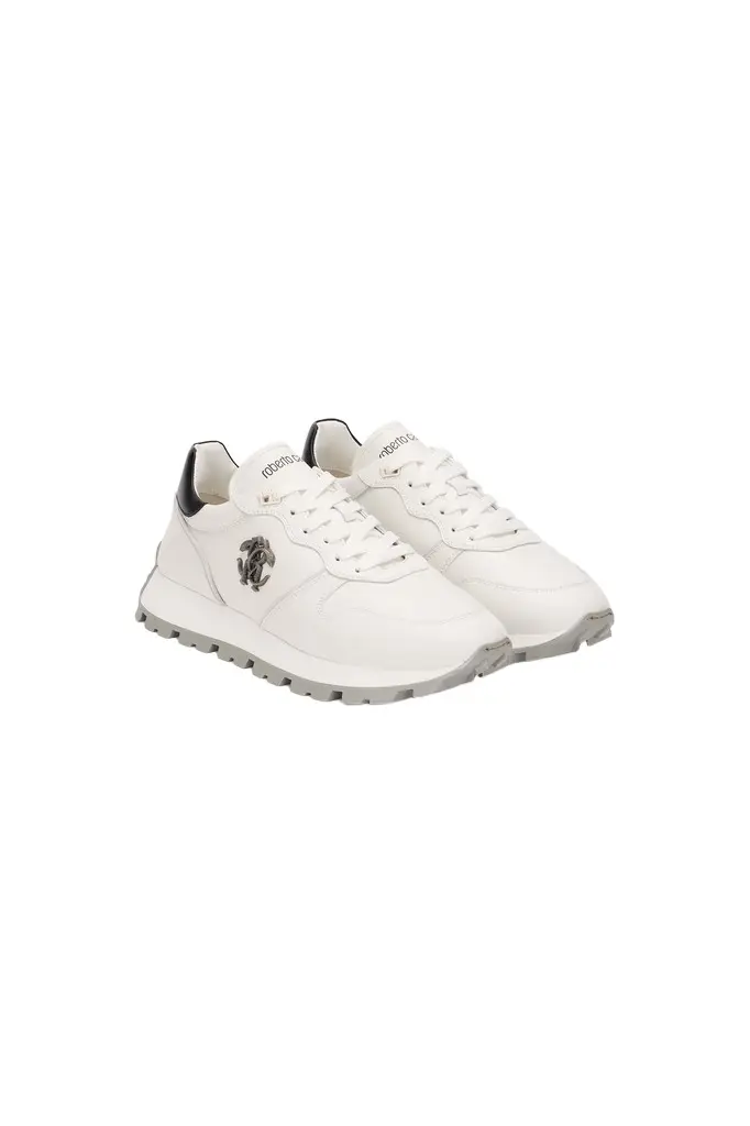 Roberto Cavalli White Sneakers With RC Monogram