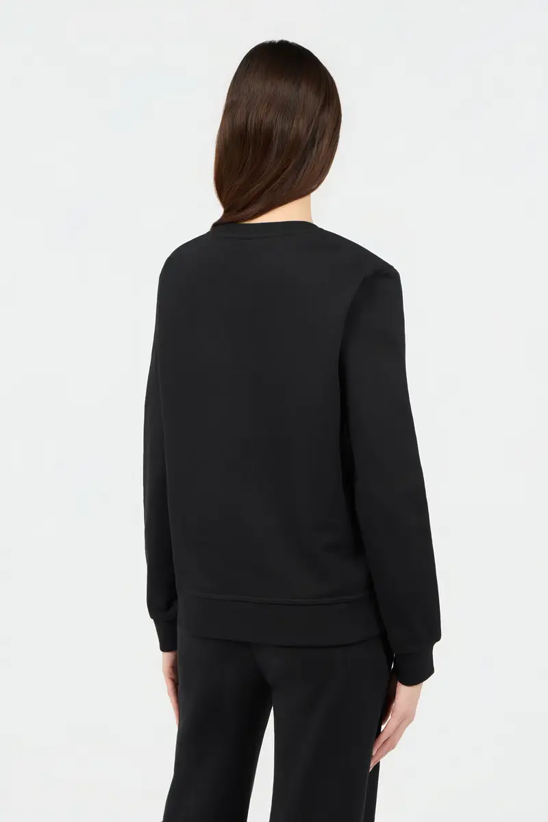 Roberto Cavalli Black Sweatshirt with Cut-Out Embroidered Logo | Thumbnail 3 Roberto Cavalli Black Sweatshirt with Cut-Out Embroidered Logo | Thumbnail 3