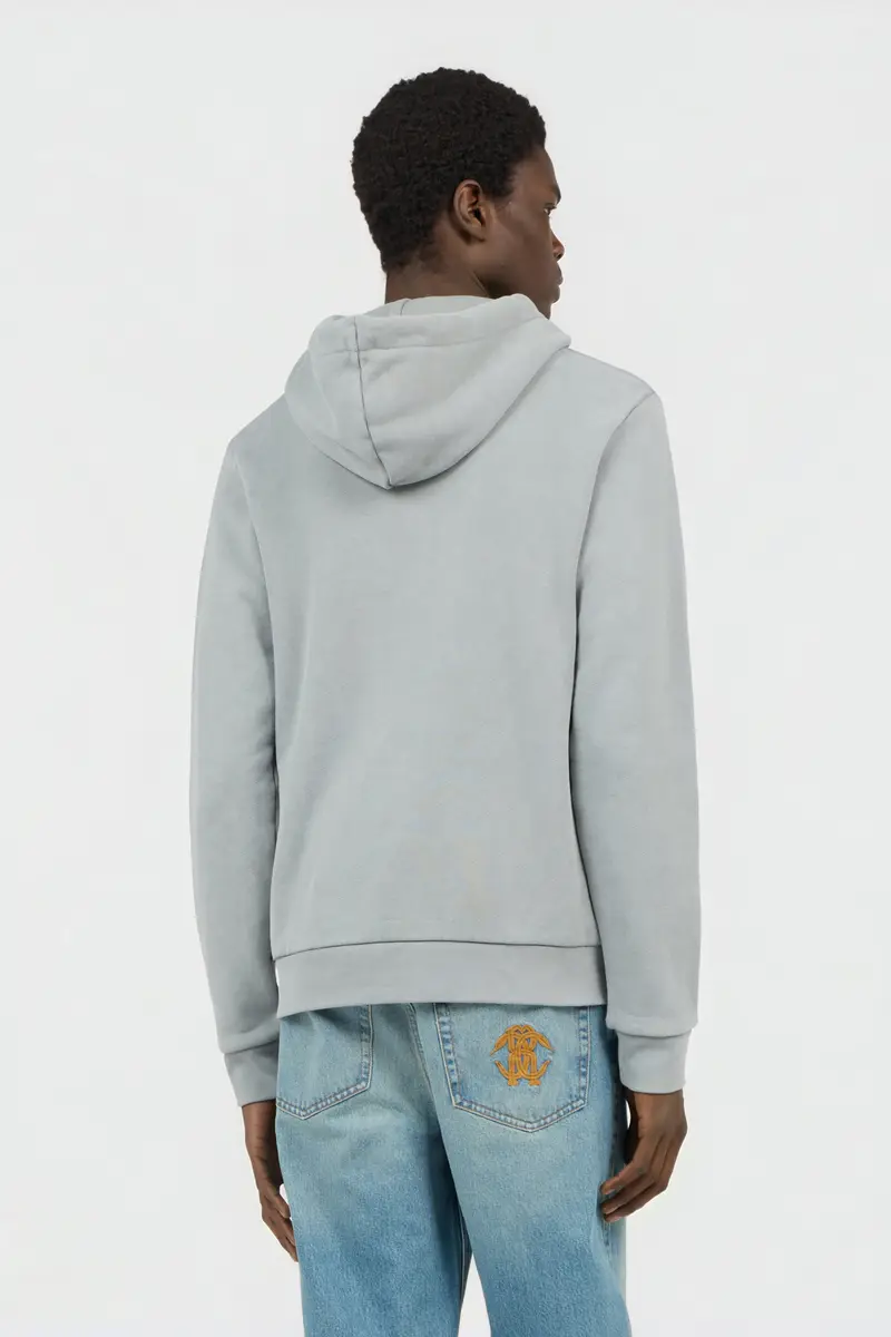 Roberto Cavalli Grey Sweatshirt with Printed Roses | Thumbnail 3 Roberto Cavalli Grey Sweatshirt with Printed Roses | Thumbnail 3