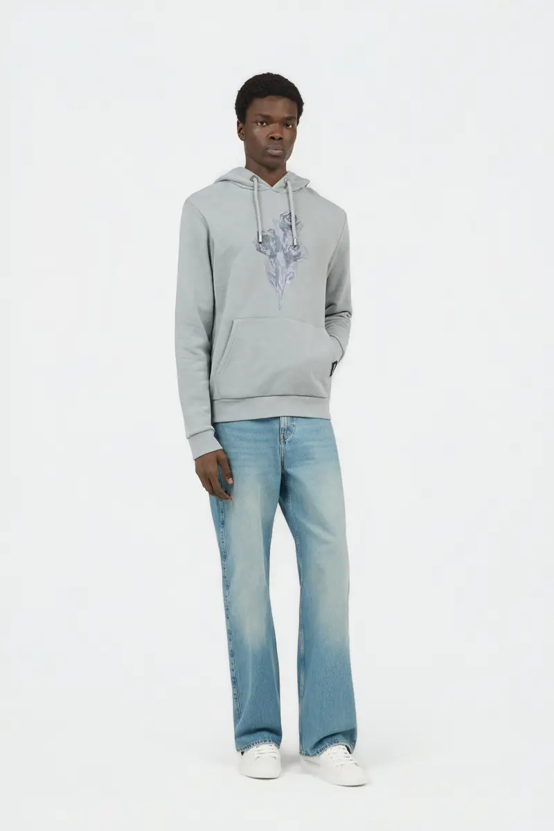 Roberto Cavalli Grey Sweatshirt with Printed Roses | Thumbnail 6 Roberto Cavalli Grey Sweatshirt with Printed Roses | Thumbnail 6