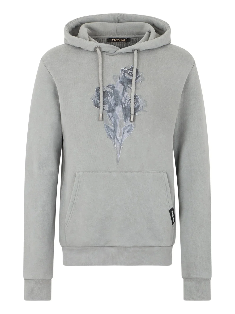 Grey Sweatshirt with Printed Roses Grey Sweatshirt with Printed Roses