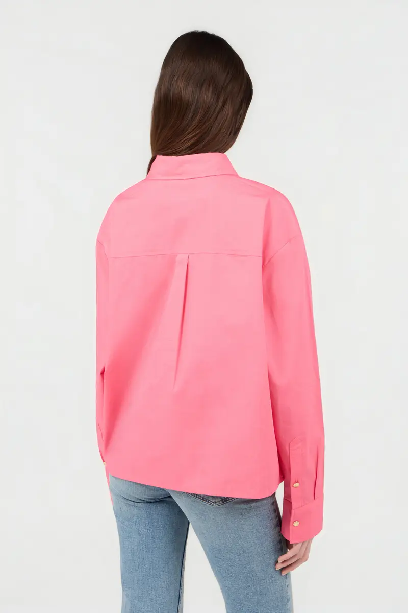 Roberto Cavalli Pink Shirt with Rhinestone Jewel Logo | Thumbnail 3 Roberto Cavalli Pink Shirt with Rhinestone Jewel Logo | Thumbnail 3