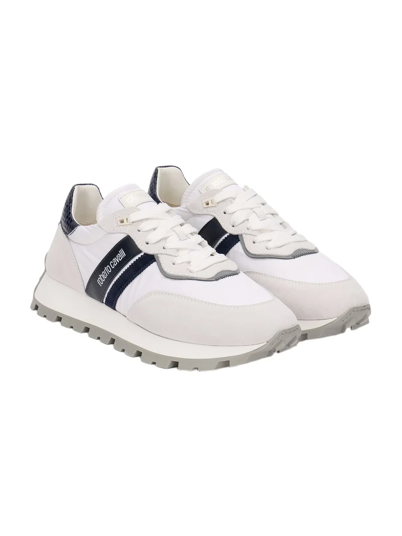 Roberto Cavalli White Sneakers With RC Logo