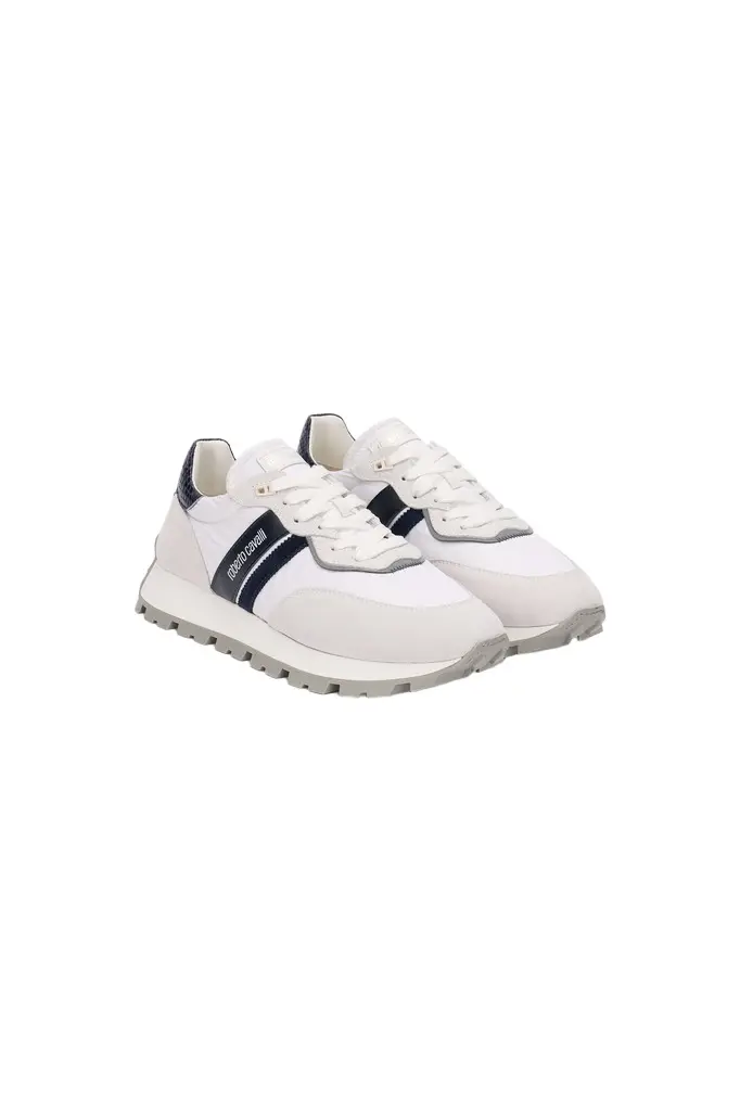 Roberto Cavalli White Sneakers With RC Logo
