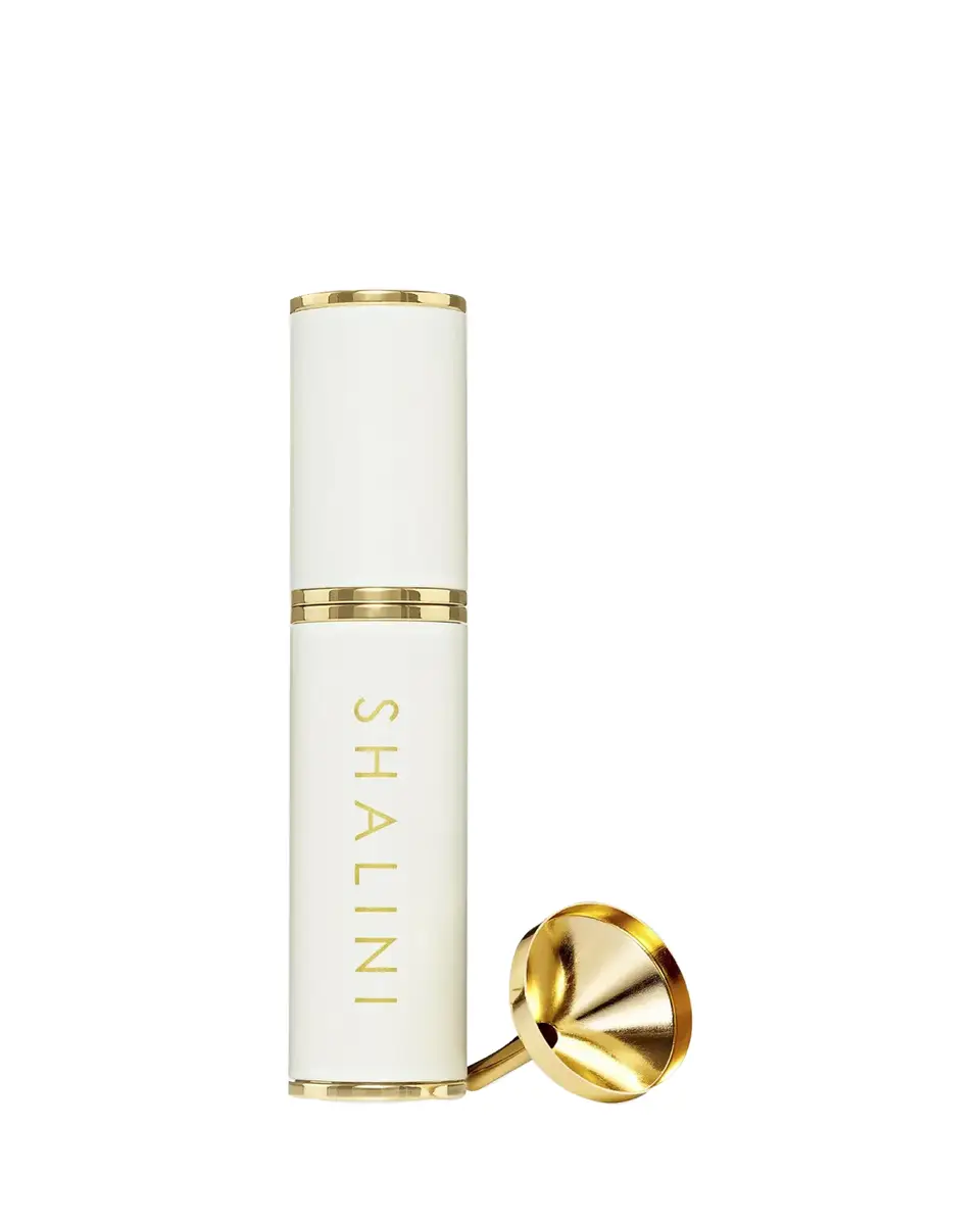 Shalini Parfum White Lacquer and Gold Plated Travel Spray, 0.4 oz./ 12.5 mL | Thumbnail 2
