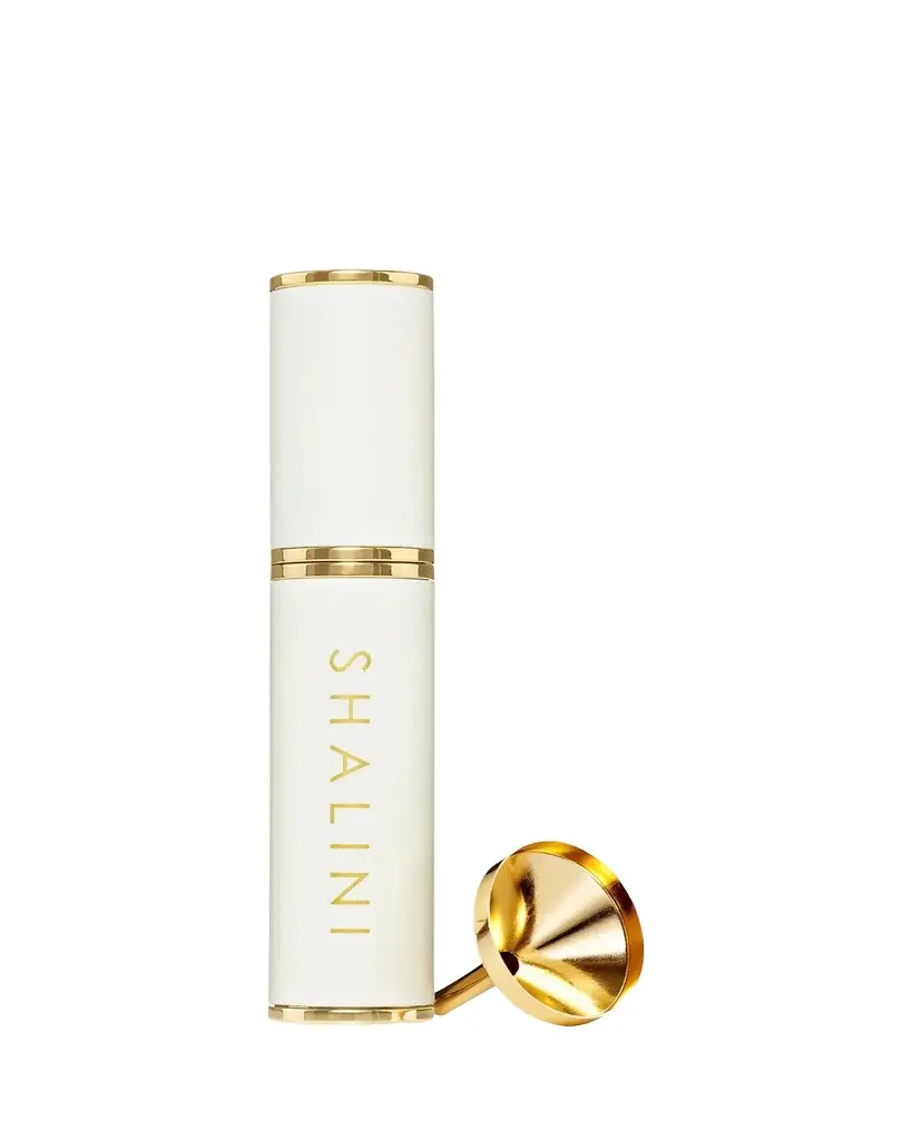 Shalini Parfum White Lacquer and Gold Plated Travel Spray, 0.4 oz./ 12.5 mL