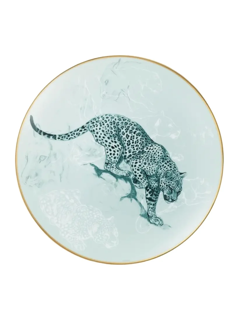 HERMÈS Carnets d'Equateur Panther Salad Plate