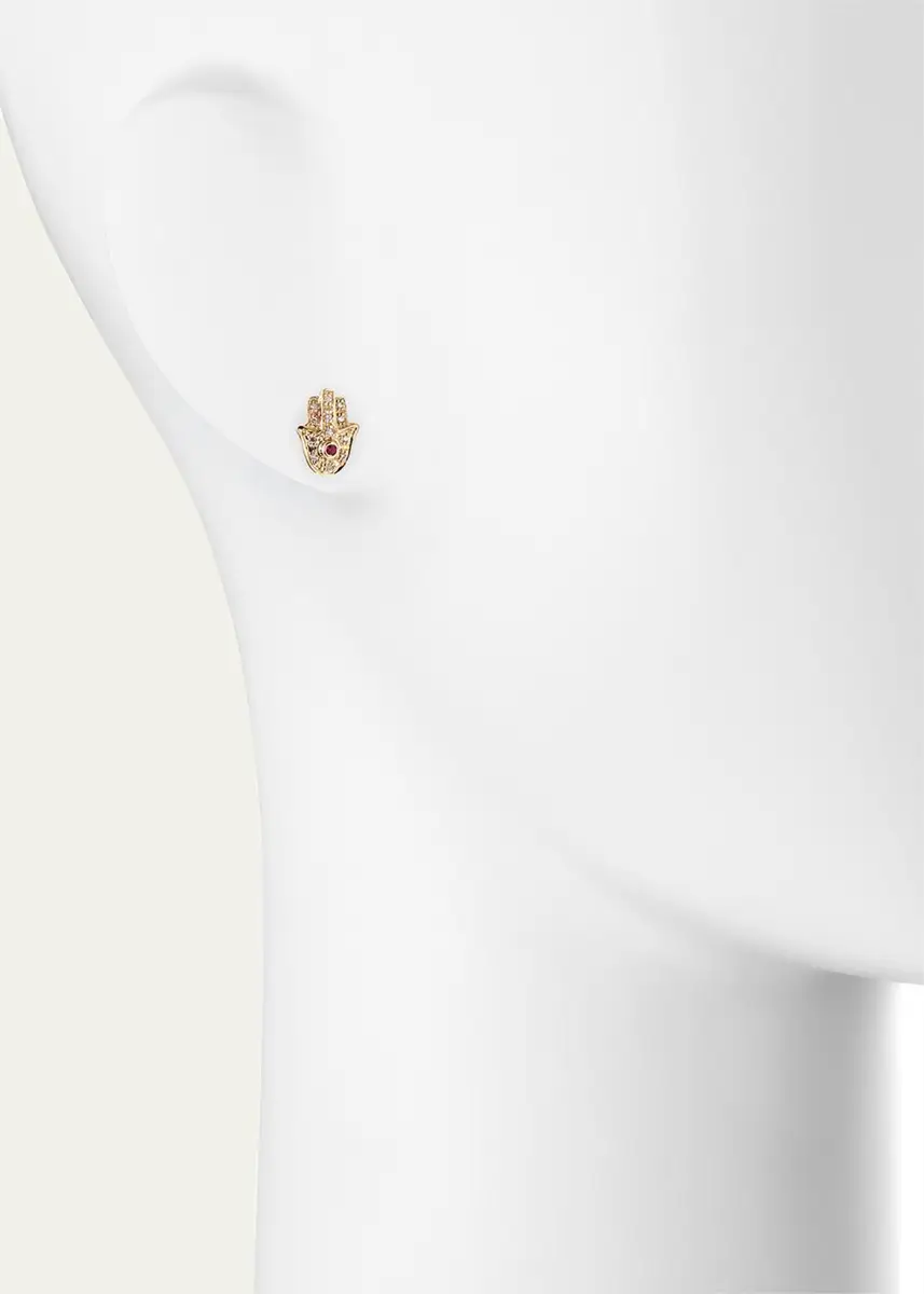 Sydney Evan 14k Yellow Gold Diamond Hamsa Single Stud Earring | Thumbnail 3