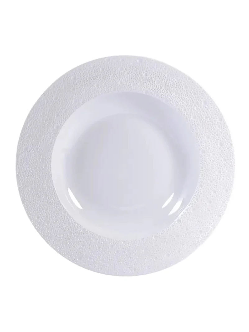 Bernardaud Ecume White Rim Soup Bowl, 9"