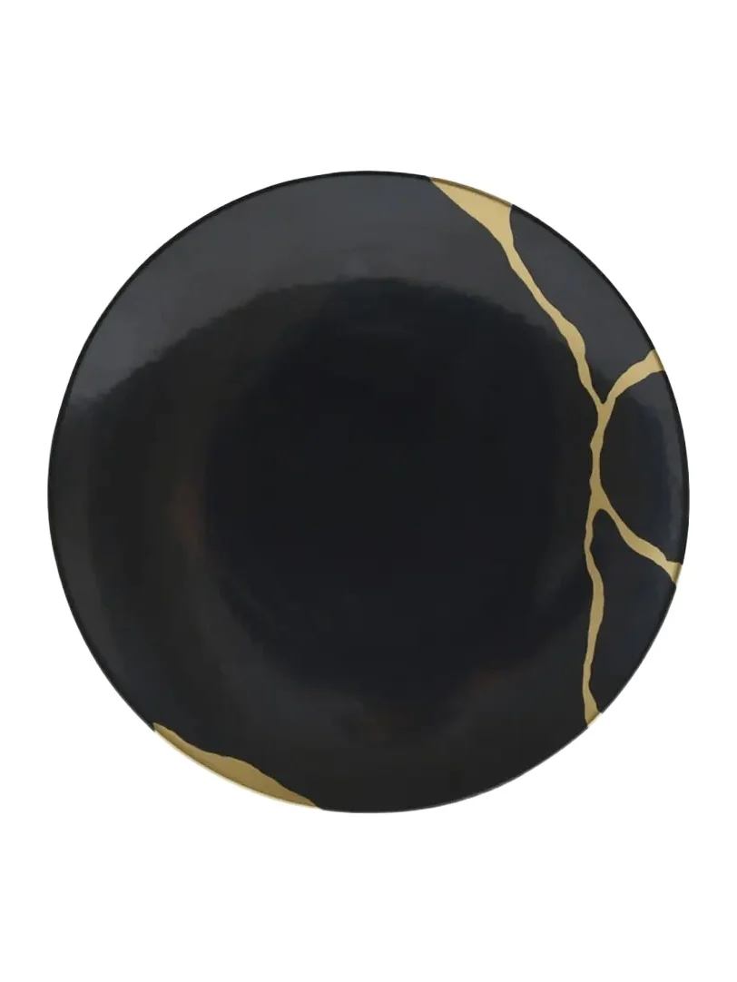 Bernardaud Kintsugi Charbon Coupe Salad Plate, 8.3"
