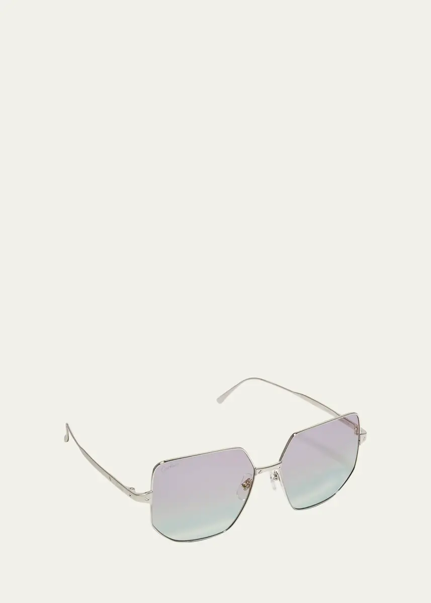 Cartier Oversized Square Metal Sunglasses | Thumbnail 2 Cartier Oversized Square Metal Sunglasses | Thumbnail 2