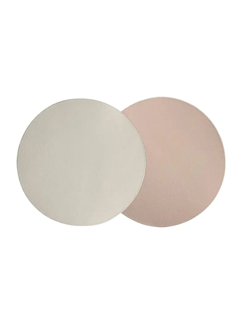 Von Gern Home Cream and Blush Round Reversible Placemat