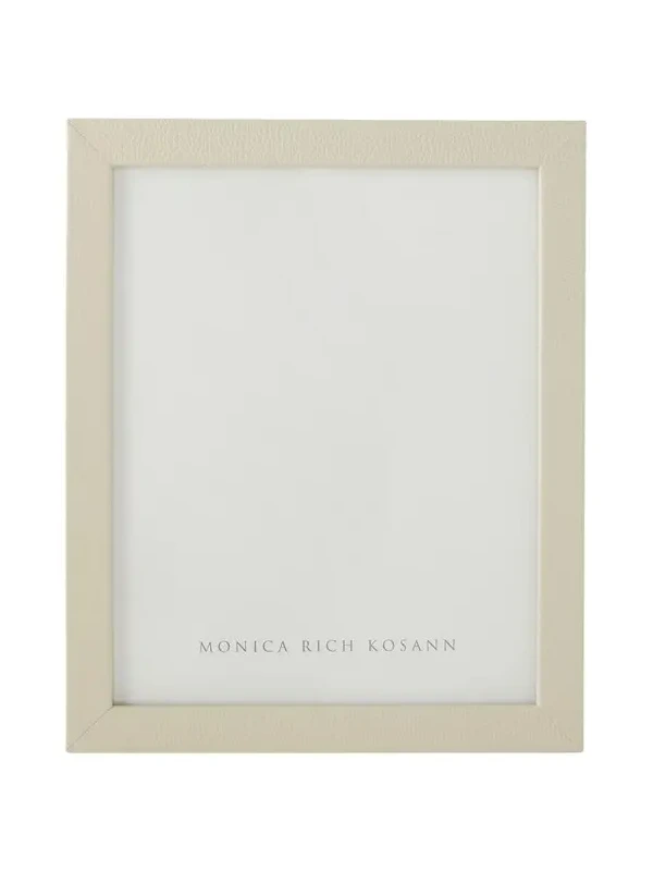 MONICA RICH KOSANN Cream Pebbled Leather Frame, 8" x 10"