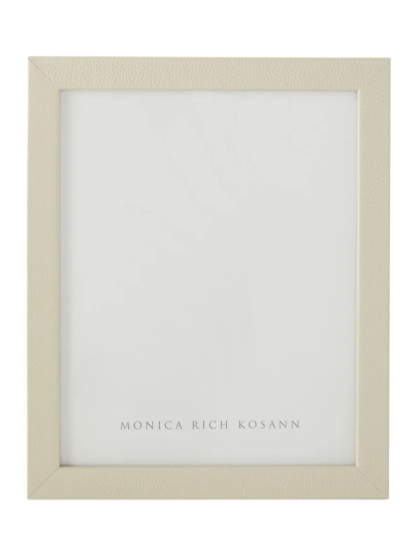 MONICA RICH KOSANN Cream Pebbled Leather Frame, 8" x 10"