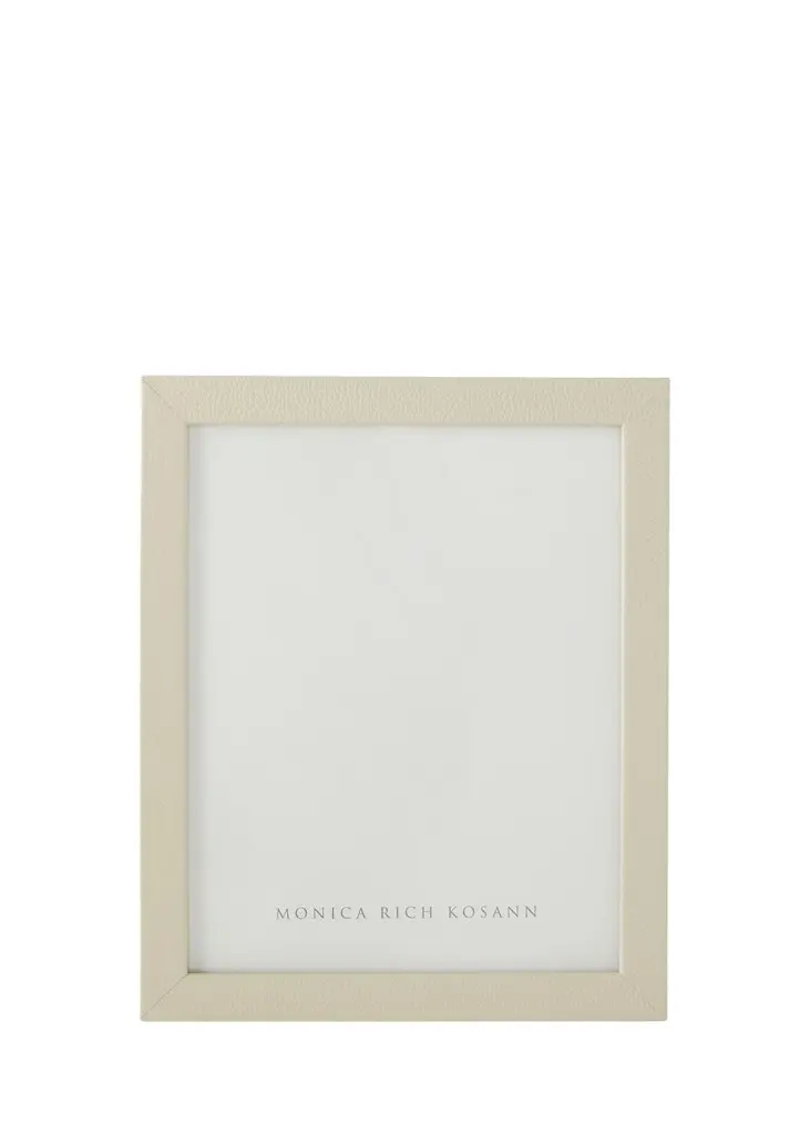 MONICA RICH KOSANN Cream Pebbled Leather Frame, 8" x 10"