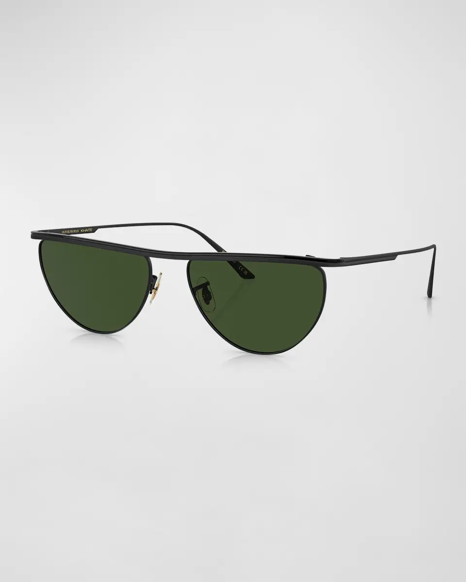 Khaite x Oliver Peoples Sleek Metal Windsor Rim Sunglasses | Thumbnail 3