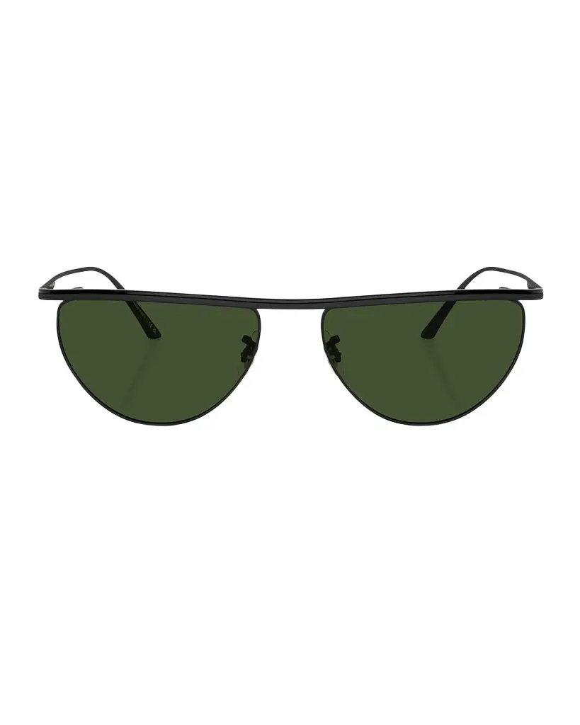 Khaite x Oliver Peoples Sleek Metal Windsor Rim Sunglasses