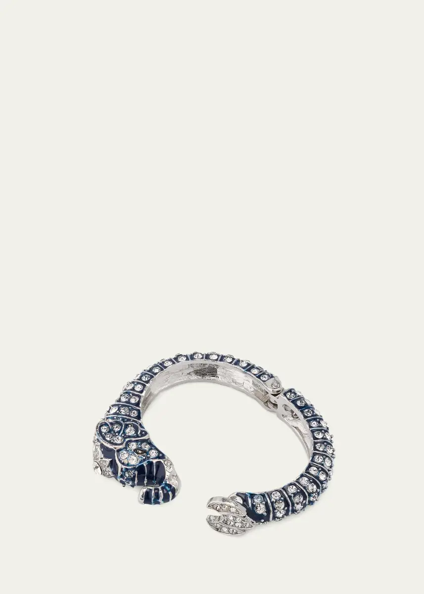 Natasha Accessories Limited Embellished Elephant Hinge Bracelet | Thumbnail 4