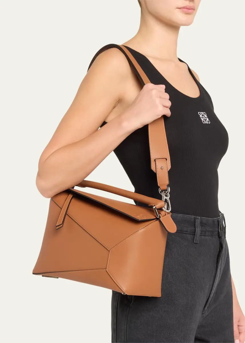 Loewe Puzzle Edge Medium Top-Handle Bag in Grained Leather | Thumbnail 2
