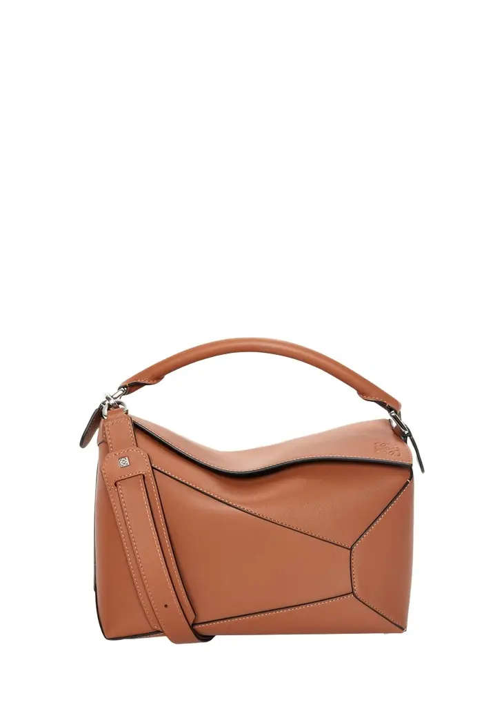 Loewe Puzzle Edge Medium Top-Handle Bag in Grained Leather