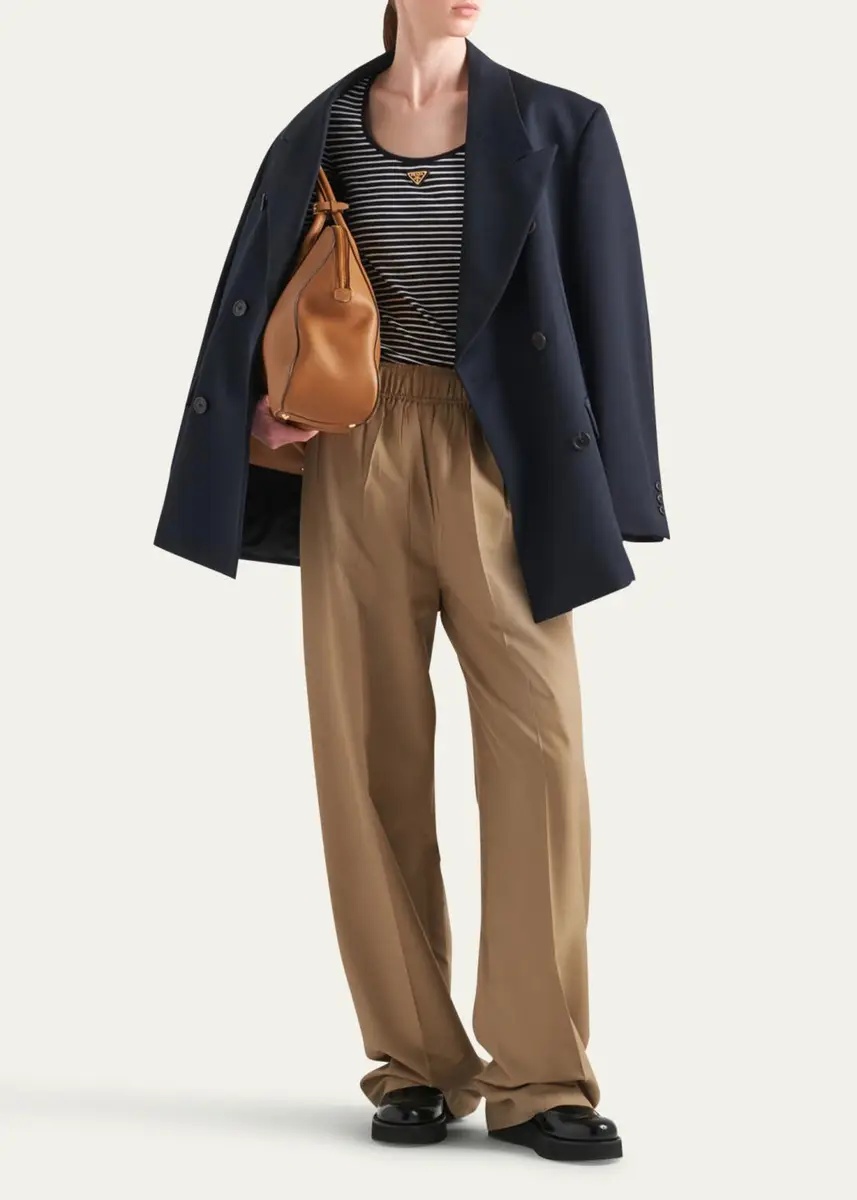 Prada Stripe Three-Quarter Sleeve Jersey Top | Thumbnail 2 Prada Stripe Three-Quarter Sleeve Jersey Top | Thumbnail 2