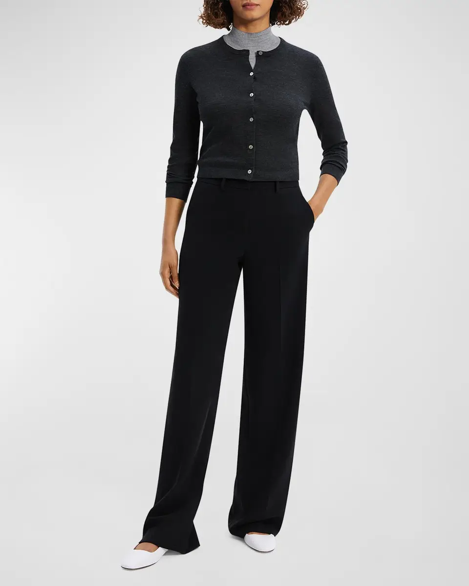 Theory Regal Merino Wool Cropped Cardigan | Thumbnail 3 Theory Regal Merino Wool Cropped Cardigan | Thumbnail 3