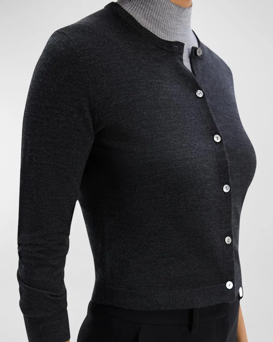 Theory Regal Merino Wool Cropped Cardigan | Thumbnail 4 Theory Regal Merino Wool Cropped Cardigan | Thumbnail 4