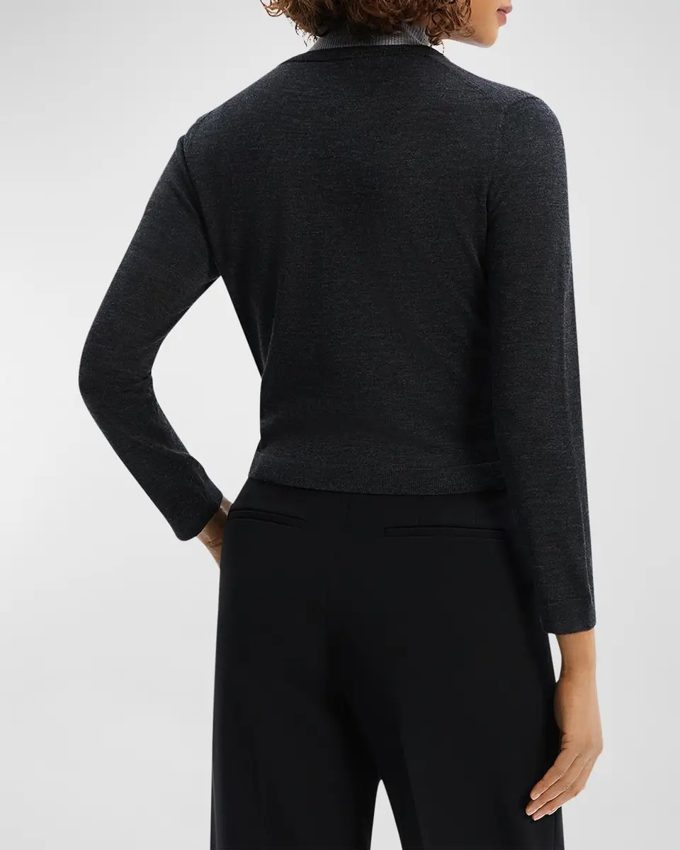 Theory Regal Merino Wool Cropped Cardigan | Thumbnail 5 Theory Regal Merino Wool Cropped Cardigan | Thumbnail 5