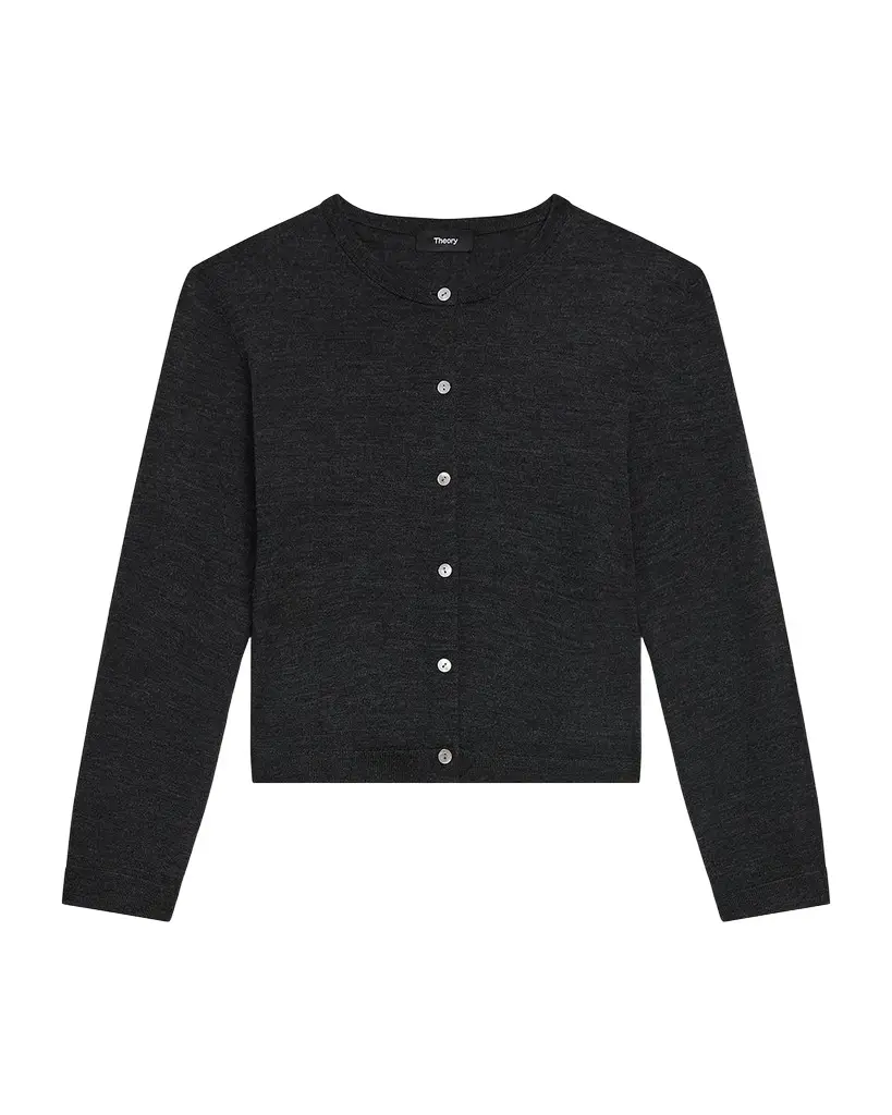 Regal Merino Wool Cropped Cardigan