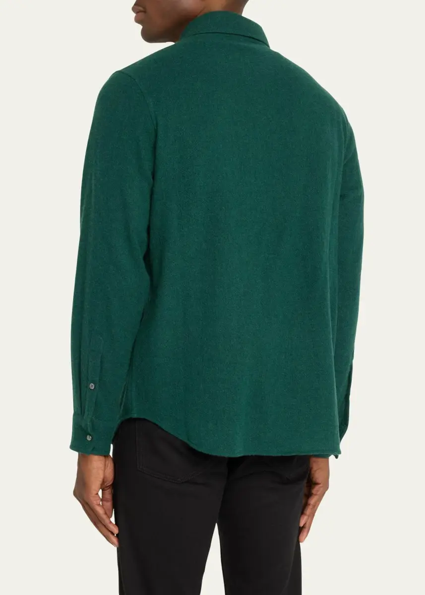 God’s True Cashmere Men's Cashmere Gauze Shirt with Emerald Snaps | Thumbnail 3