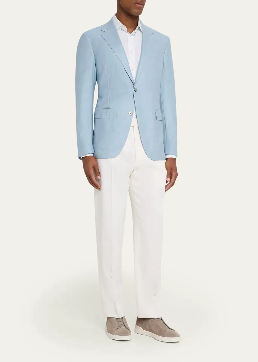Zegna Men's Cashmere, Silk and Linen Twill Sport Coat | Thumbnail 2 Zegna Men's Cashmere, Silk and Linen Twill Sport Coat | Thumbnail 2