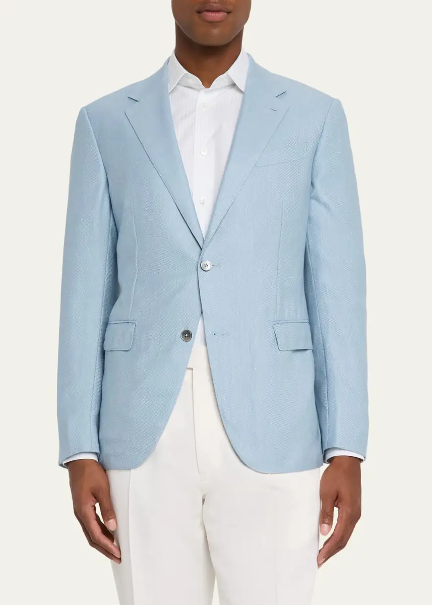 Zegna Men's Cashmere, Silk and Linen Twill Sport Coat | Thumbnail 4 Zegna Men's Cashmere, Silk and Linen Twill Sport Coat | Thumbnail 4