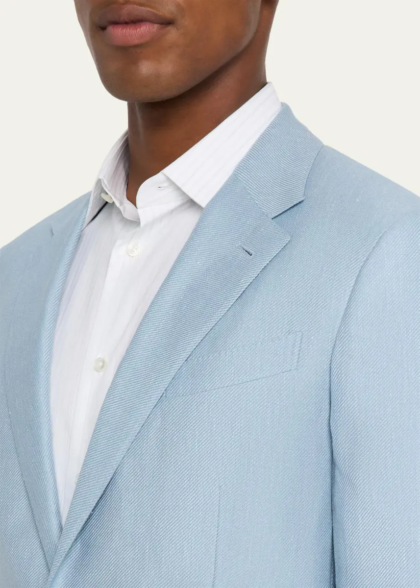 Zegna Men's Cashmere, Silk and Linen Twill Sport Coat | Thumbnail 5 Zegna Men's Cashmere, Silk and Linen Twill Sport Coat | Thumbnail 5