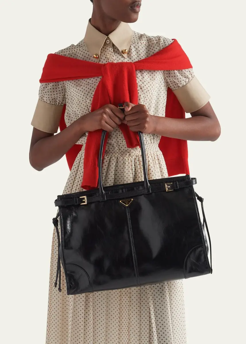 Prada Buckle Leather Shoulder Bag | Thumbnail 2 Prada Buckle Leather Shoulder Bag | Thumbnail 2