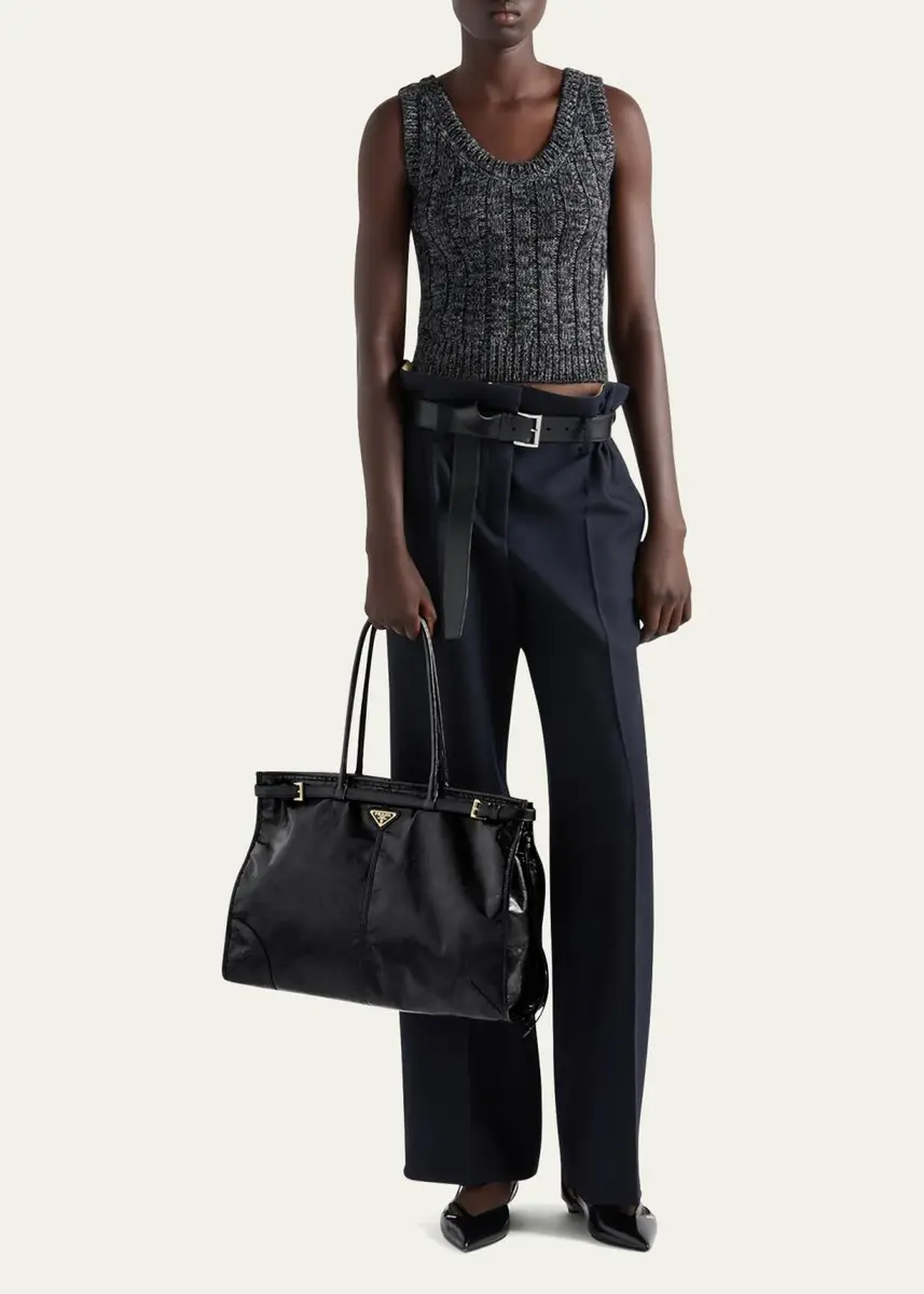 Prada Buckle Leather Shoulder Bag | Thumbnail 5 Prada Buckle Leather Shoulder Bag | Thumbnail 5