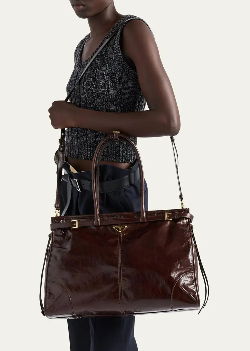 Prada Buckle Leather Shoulder Bag | Thumbnail 10 Prada Buckle Leather Shoulder Bag | Thumbnail 10