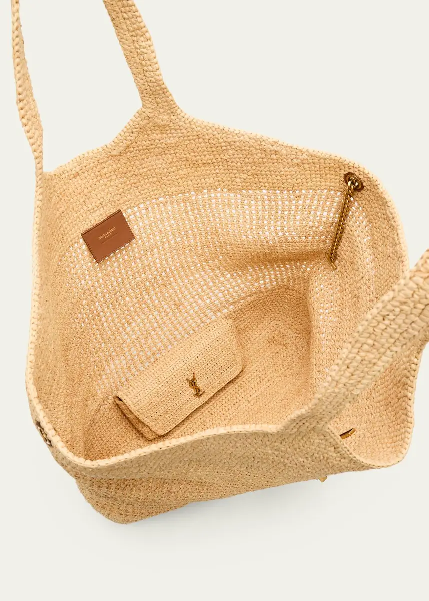 Saint Laurent Icare YSL Raffia Tote Bag | Thumbnail 4