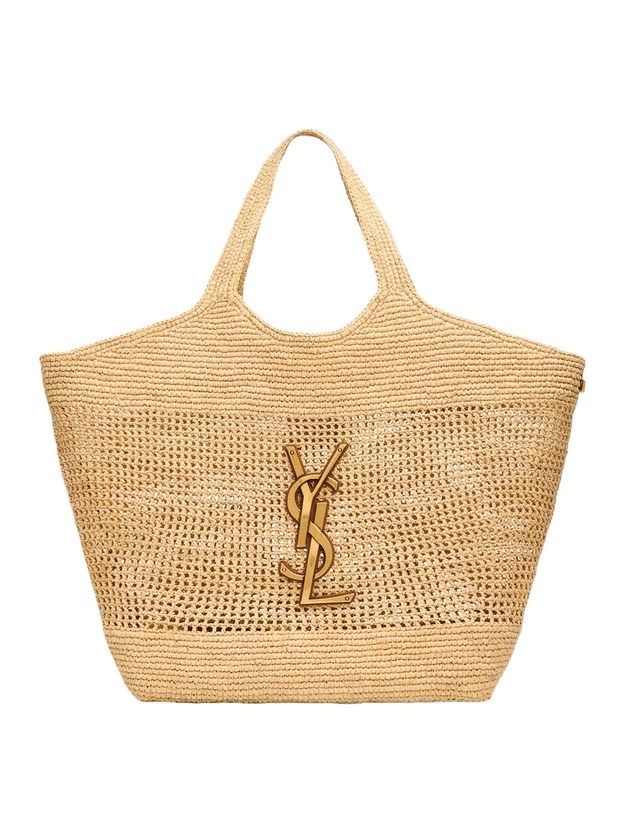 Saint Laurent Icare YSL Raffia Tote Bag