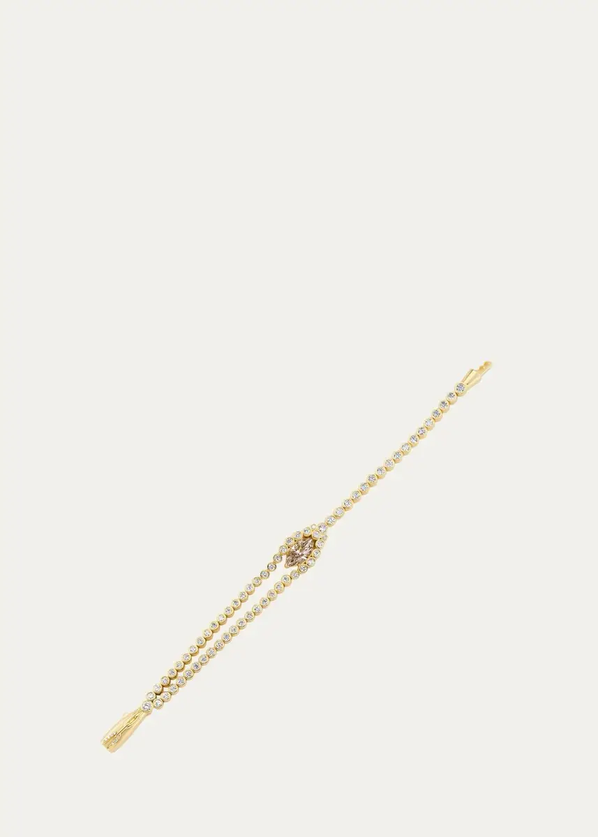 Uniform Object 18K Yellow Gold Tension Tennis Bracelet with Champagne Diamond | Thumbnail 2