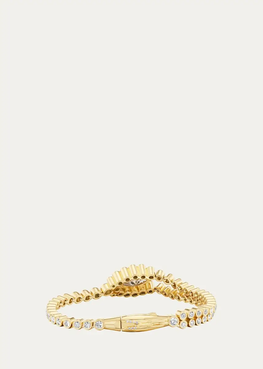 Uniform Object 18K Yellow Gold Tension Tennis Bracelet with Champagne Diamond | Thumbnail 3