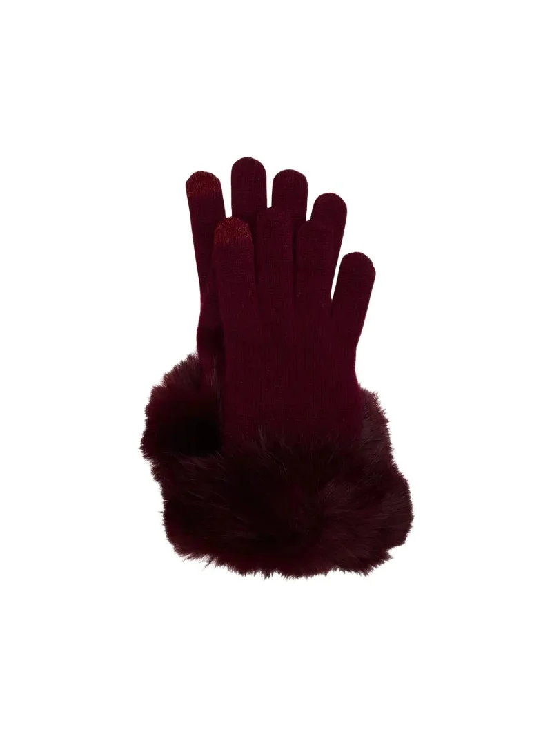 Touchscreen Cashmere & Faux Fur Gloves