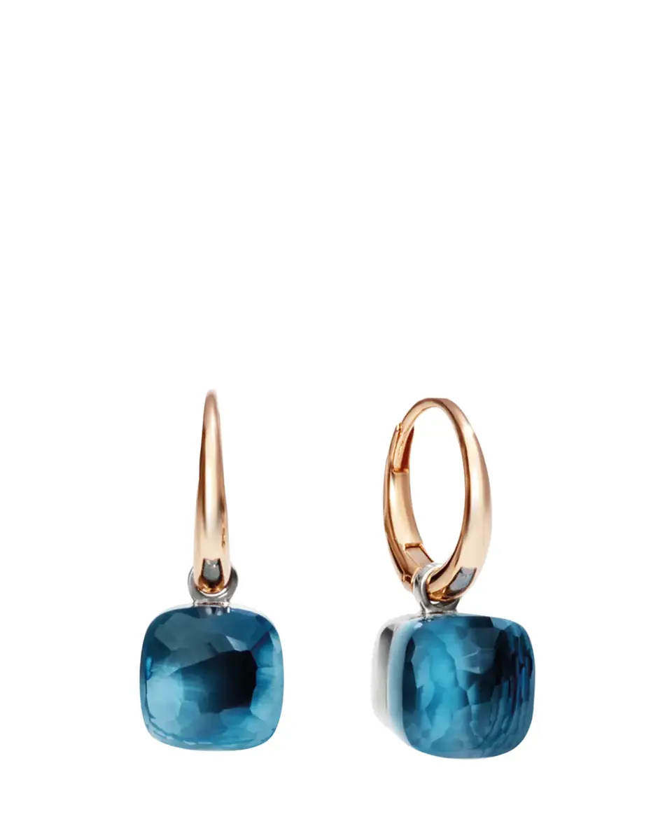 Pomellato Nudo 18K Two-Tone Gold London Blue Topaz Earrings | Thumbnail 2