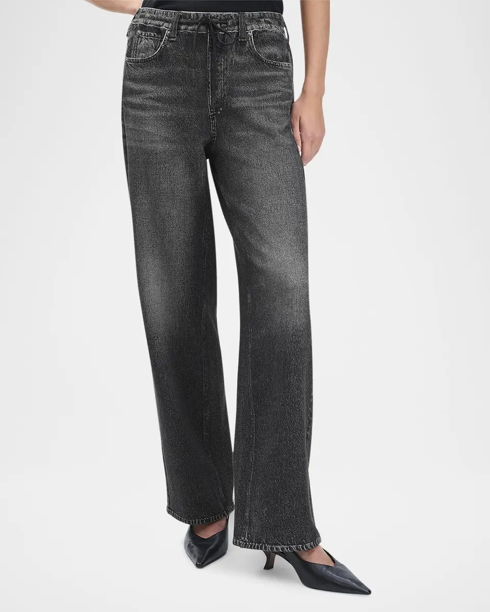 rag & bone rb Miramar Terry Drawstring Wide-Leg Jeans | Thumbnail 4 rag & bone rb Miramar Terry Drawstring Wide-Leg Jeans | Thumbnail 4