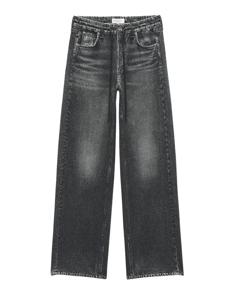 rag & bone rb Miramar Terry Drawstring Wide-Leg Jeans
