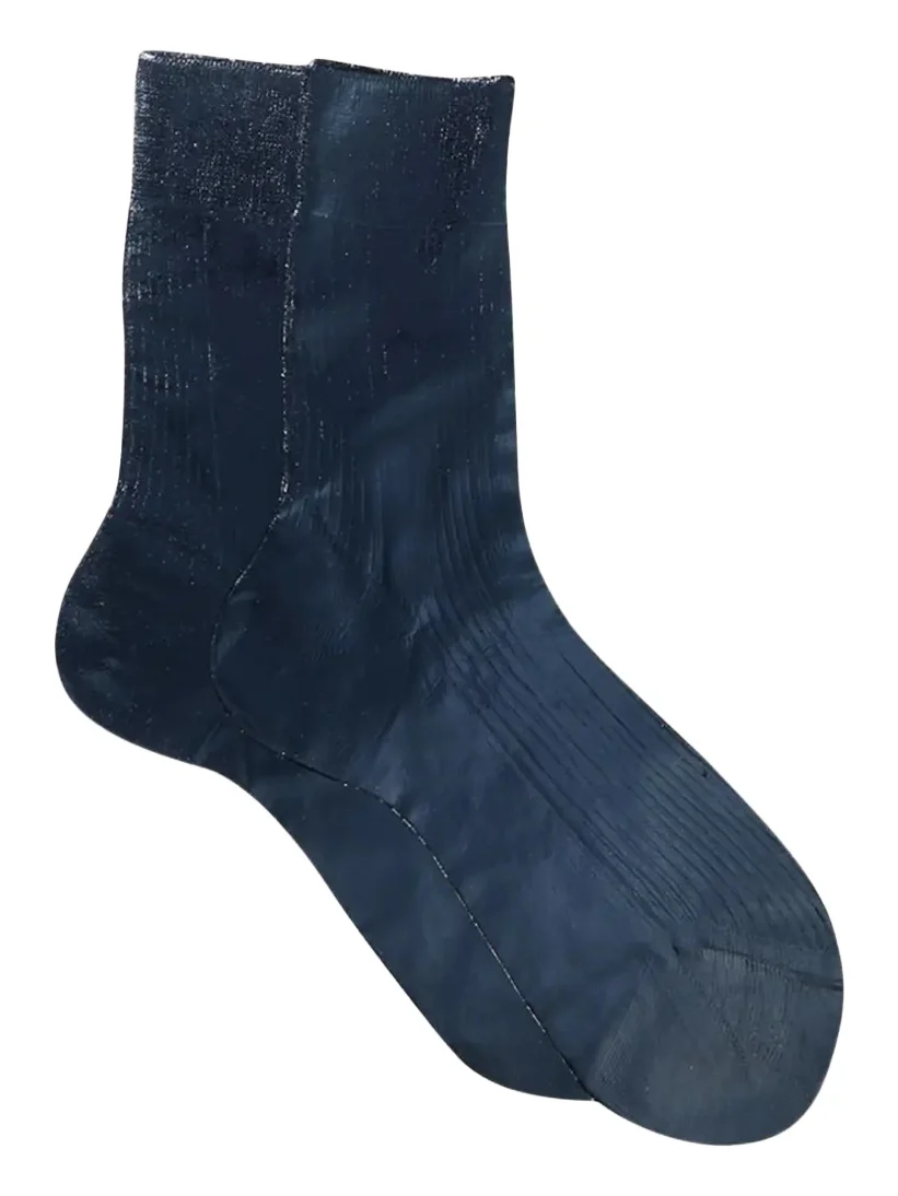 Maria La Rosa Shiny Silk-Blend Crew Socks