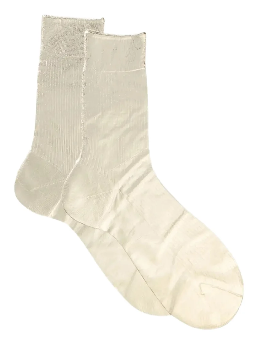 Maria La Rosa Shiny Silk-Blend Crew Socks