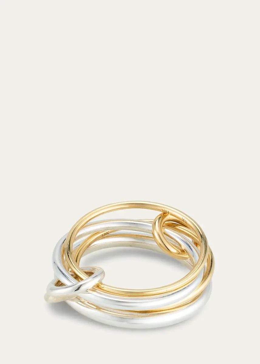 Spinelli Kilcollin Pisces SG Four Link Ring in Sterling Silver and 18K Yellow Gold | Thumbnail 3 Spinelli Kilcollin Pisces SG Four Link Ring in Sterling Silver and 18K Yellow Gold | Thumbnail 3