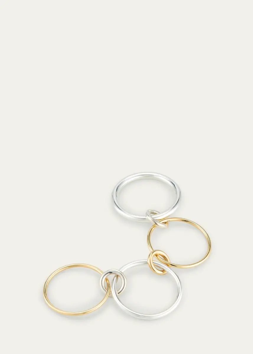 Spinelli Kilcollin Pisces SG Four Link Ring in Sterling Silver and 18K Yellow Gold | Thumbnail 4 Spinelli Kilcollin Pisces SG Four Link Ring in Sterling Silver and 18K Yellow Gold | Thumbnail 4