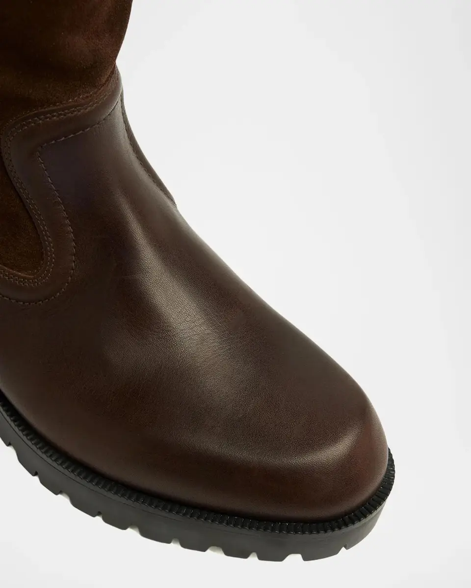 Christian Louboutin Men's Slouch Leather Lug-Sole Tall Boots | Thumbnail 3 Christian Louboutin Men's Slouch Leather Lug-Sole Tall Boots | Thumbnail 3