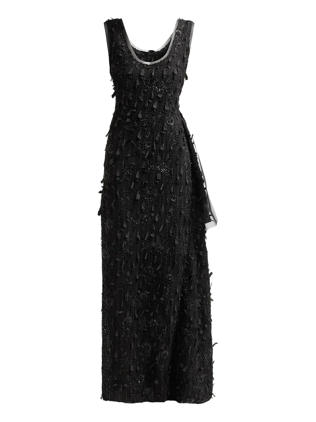 A.W.A.K.E. MODE Side-Drape Textured Maxi Dress